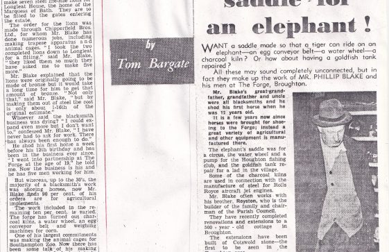 Broughton Forge - Southern Evening Echo Article - October 1968